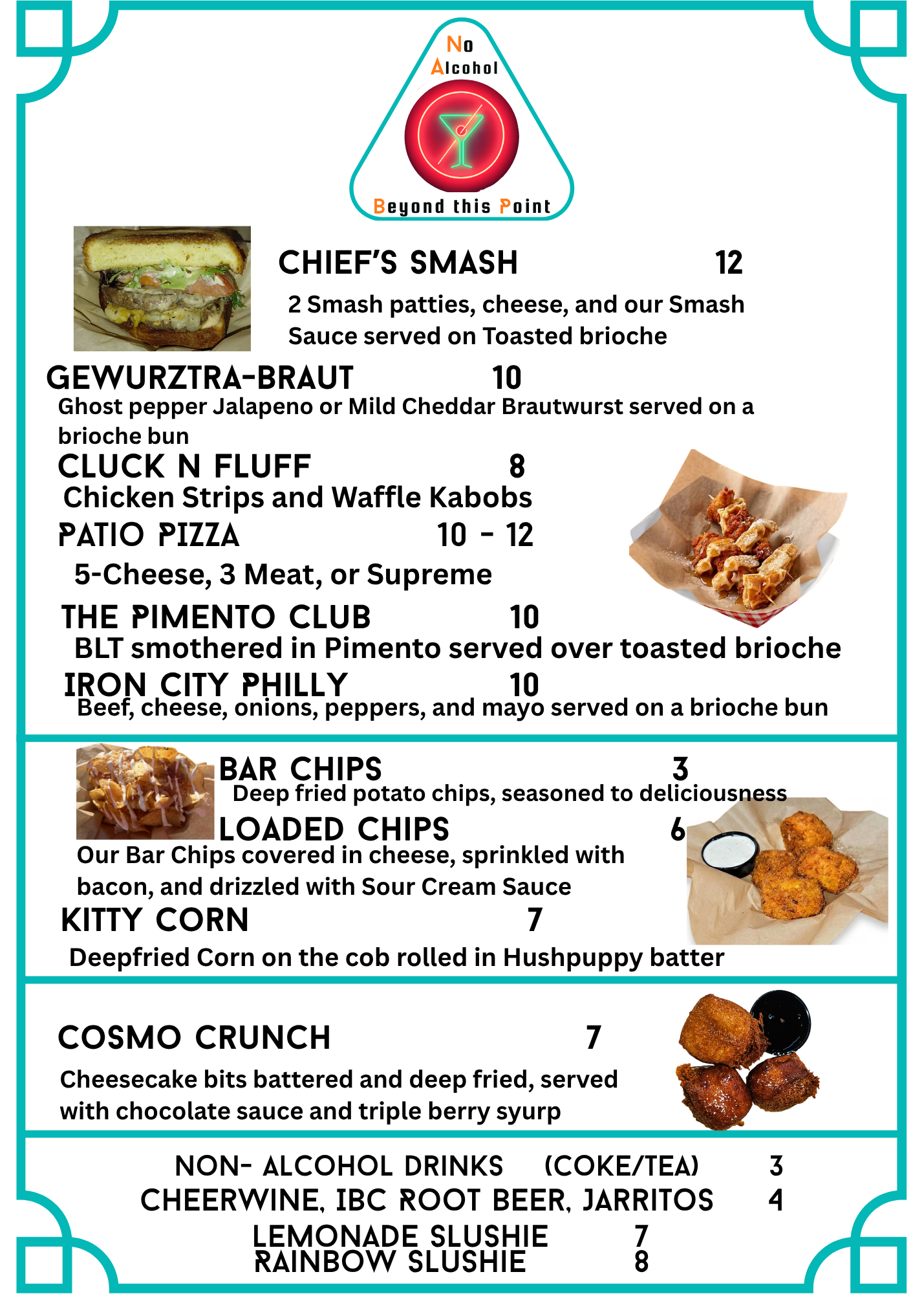 Brinson Spirits food truck current menu